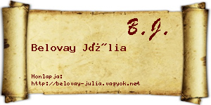 Belovay Júlia névjegykártya