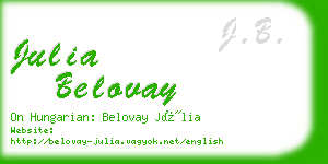 julia belovay business card